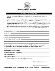 city of providence bid forms city of providence