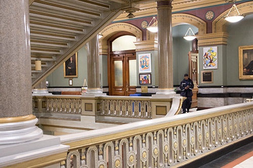 Hallways inside of Providence City Hall