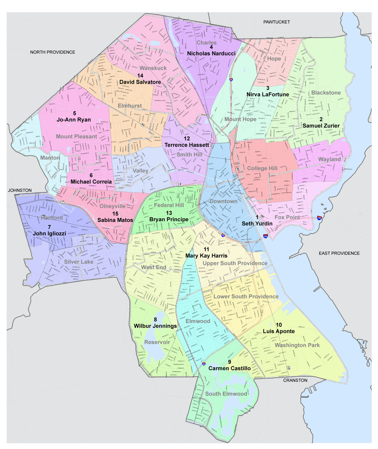 City of Providence Neighborhood&Wards_2017_wRepNamesPortrait - City of