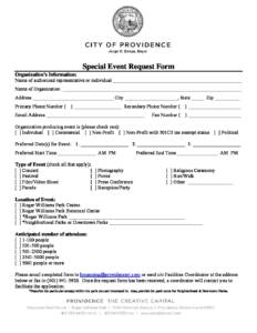special event request form