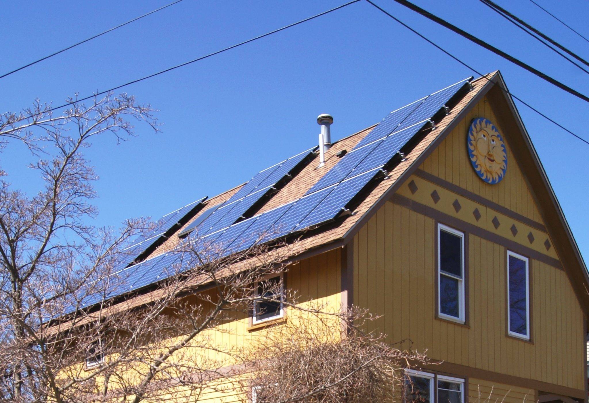 Close up of Solar Panels on a home