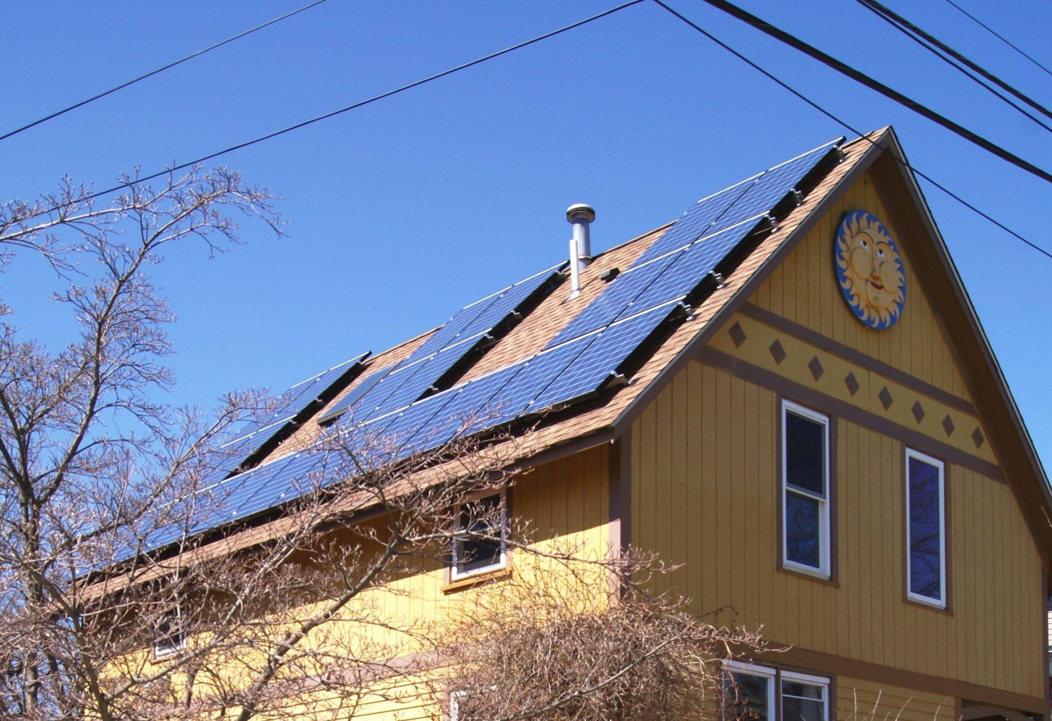 Close up of Solar Panels on a home Close up of Solar Panels on a home