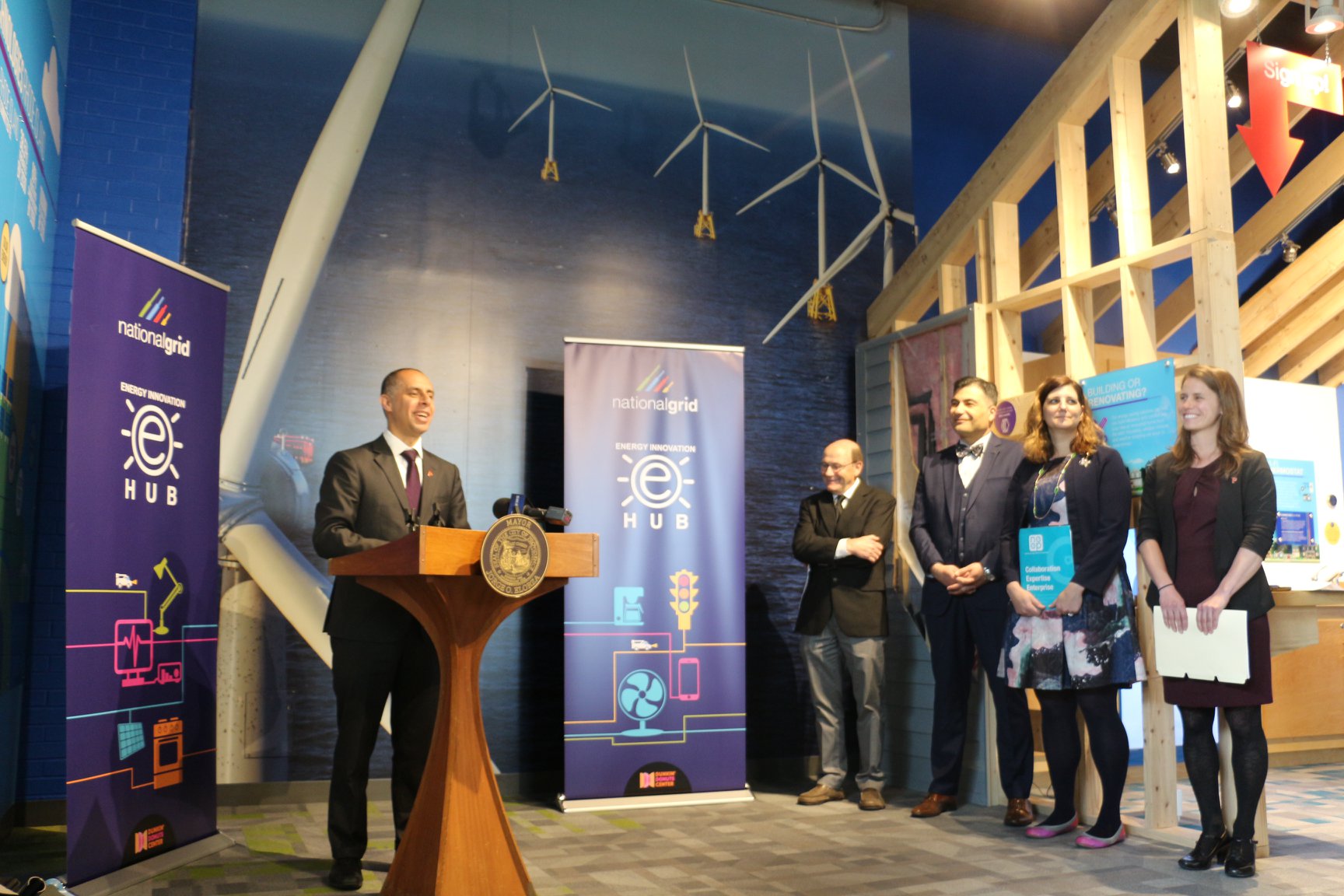 Mayor Elorza at the launch of RePowerPVD Mayor Elorza at the launch of RePowerPVD