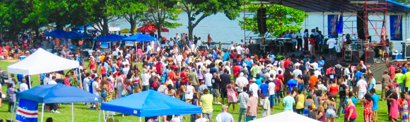 Crowd of people attending a concert in Providence