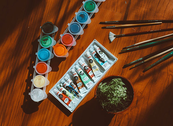 paint set on a table
