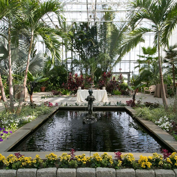 Inside view of the main greenhouse