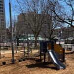 photo showing the playground structures at burnside park