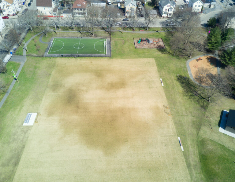 birds eye view photo of a sports field