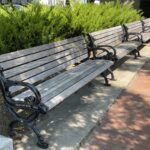 Photo showing multiple park benches