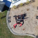 birds eye view photo of playground structures