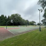 photo showing basketball courts