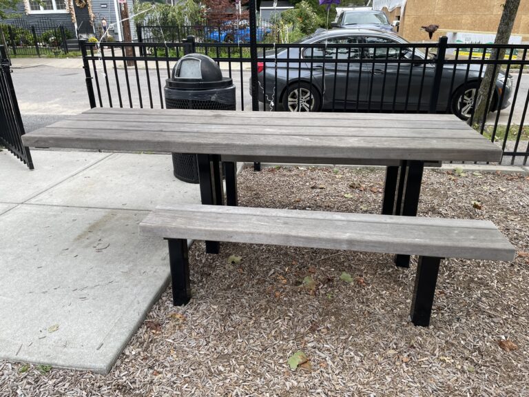 photo showing a picnic table