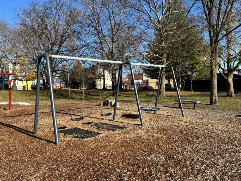 photo of a swingset