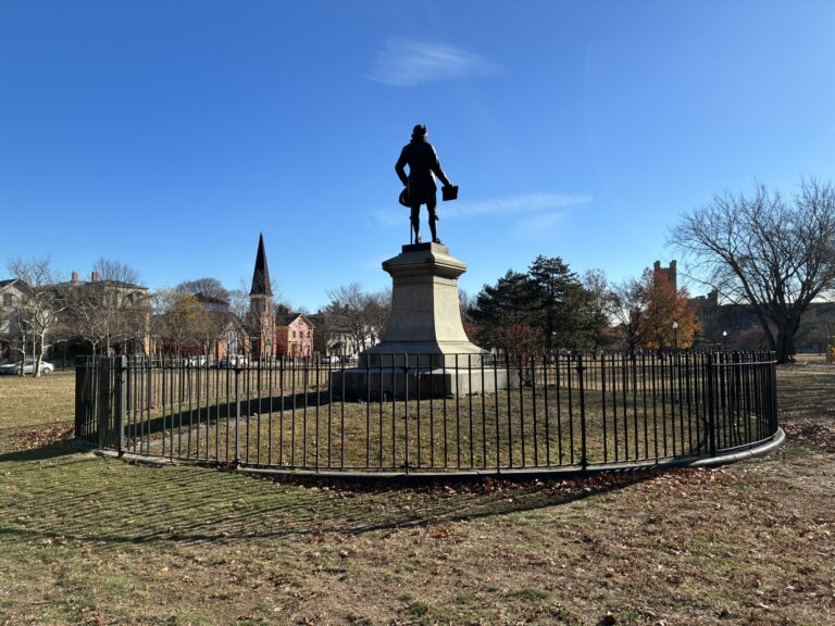 photo showing a historic statue