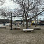 photo of seating areas in a small park