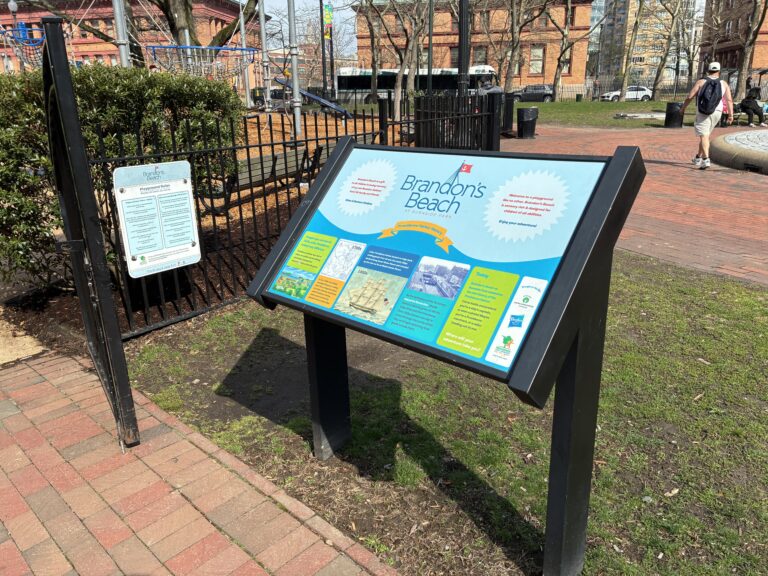 photo showing a sign for Brandon's Beach