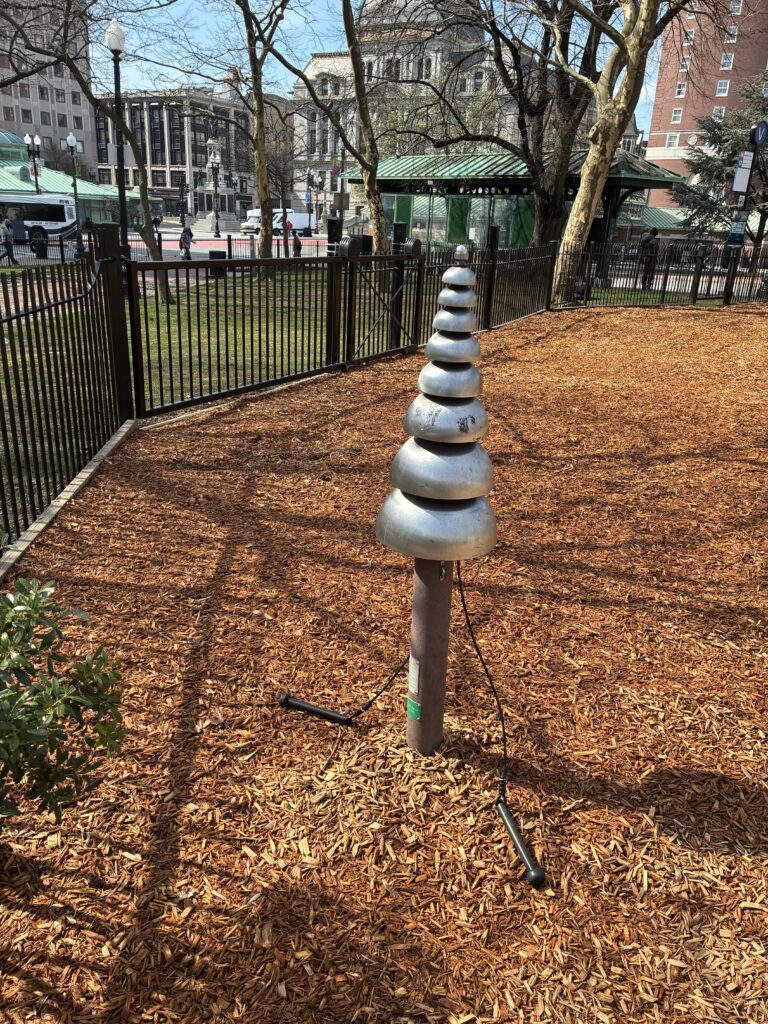Photo showing a musical instrument at the playground at Burnside Park
