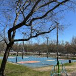 photo showing basketball courts