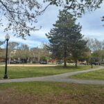 photo showing walking paths and trees and grassy areas of a providence park