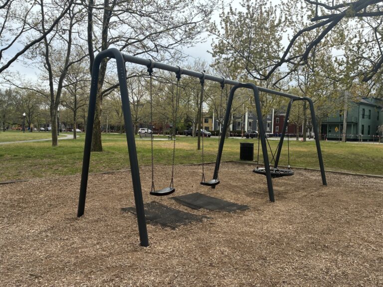 photo showing a swingset