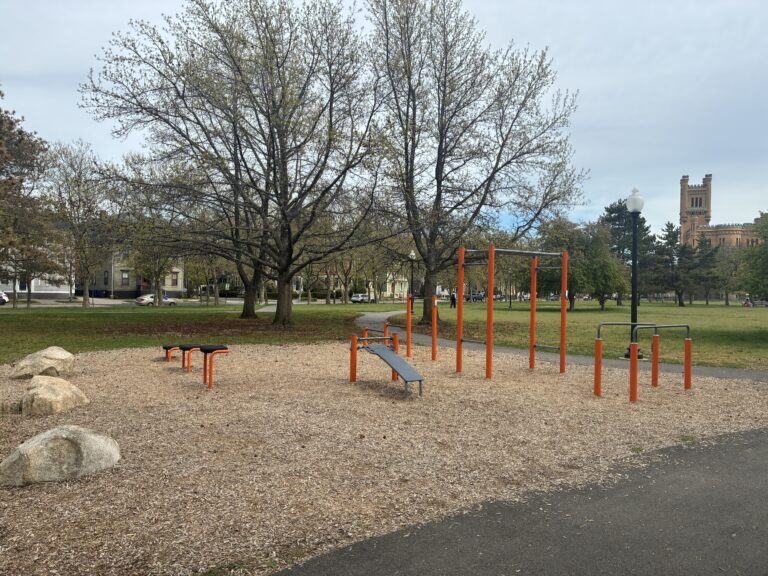 photo showing playground structures