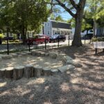 photo showing sand box area and seating