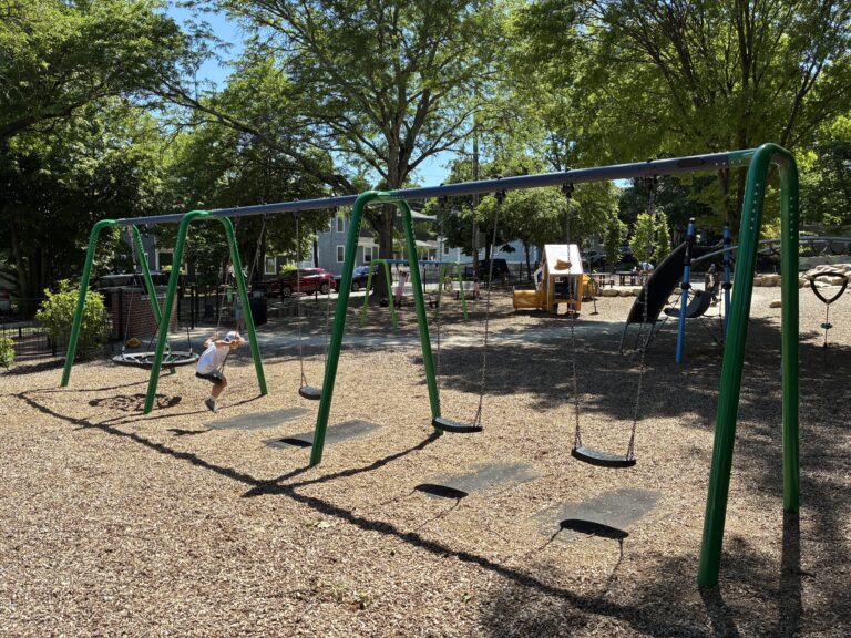 photo showing swings and playground structures