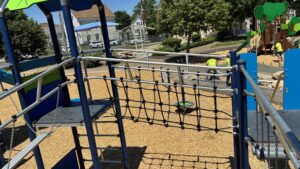 George J West Park Playground bridge