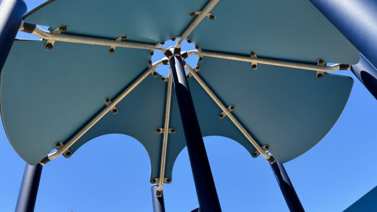 Roof of playground structure at George J West Park