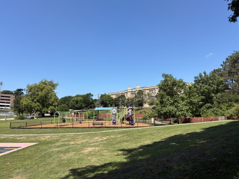 photo showing playground structures