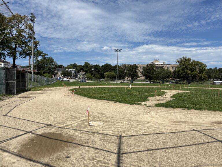 photo of work being done at a baseball field