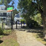 photo showing the gate and walking paths of Brown St Park