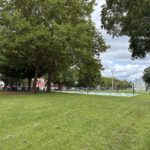 photo of a colorful basketball court