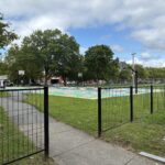 photo of a colorful basketball court