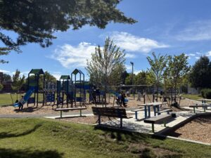 George J West Park Playground View from a bench