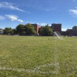 George J West Park multi-use field with soccer goal