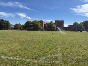 George J West Park multi-use field with soccer goal