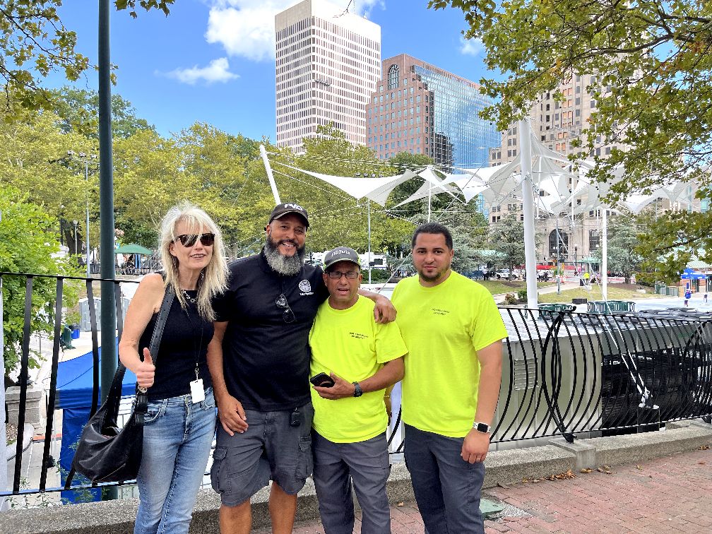Parks crew with Superintendent at Biltmore Park / City Center Rink