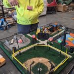 Parks crew created a model park with playground, ballfield, basketball court, and skatepark as a teaching tool