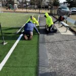 Parks crew installed new synthetic turf at Donigian Park