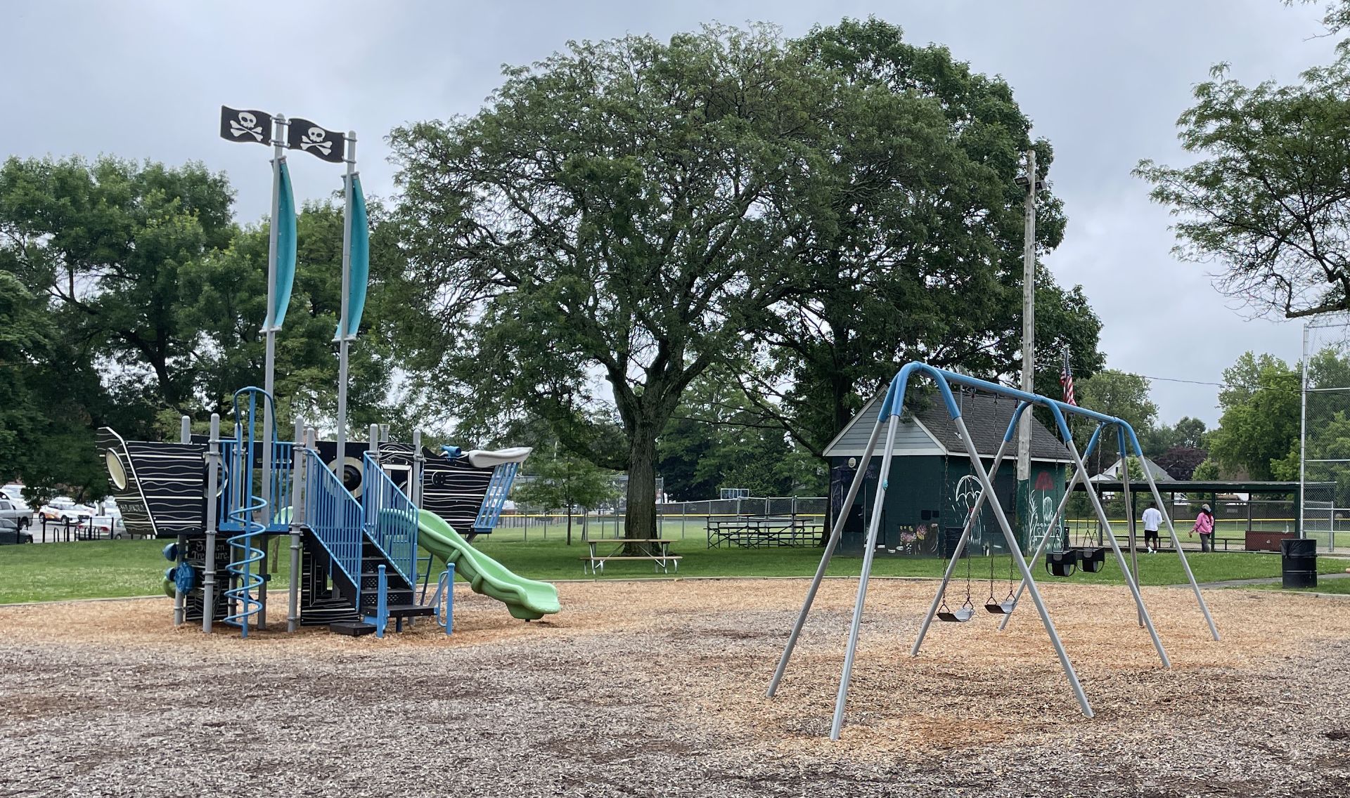 photo showing playground structures