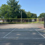 photo showing a volleyball court