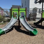 photo showing playground structures