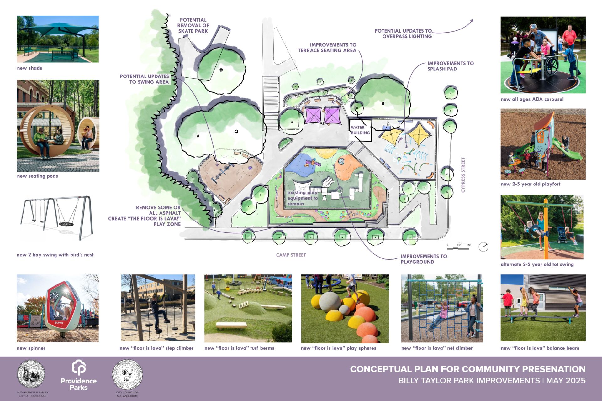 graphic showing potential future updates to Billy Taylor Park