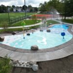 Photo showing the Mary Ross splashpad and waterpark at Bucklin Park