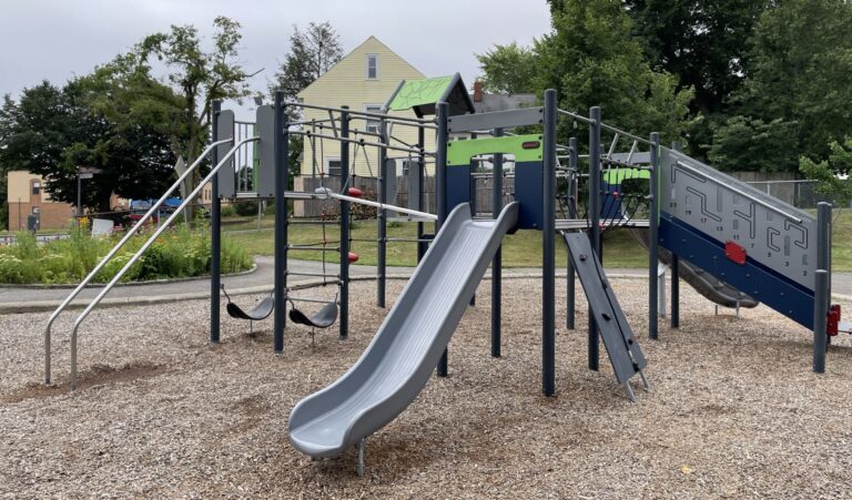 Photo showing playground structures at Columbia Park