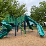 Photo showing playground structures at Corliss Park