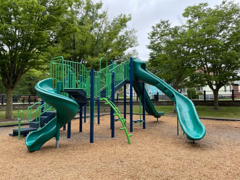 Photo showing playground structures at Corliss Park