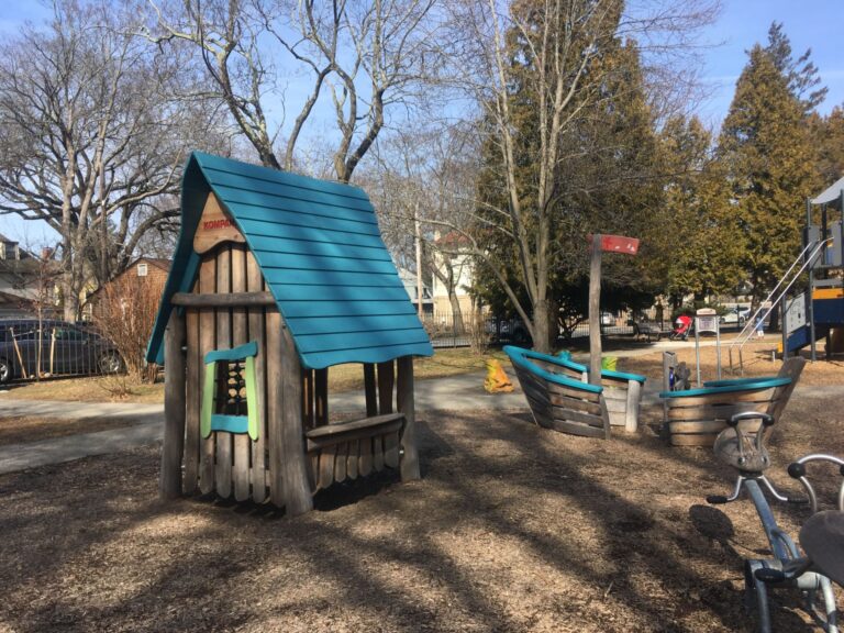 Photo showing playground structures at Gladys Potter Park