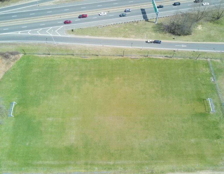 Hopkins Park soccer field birds eye view April 2021